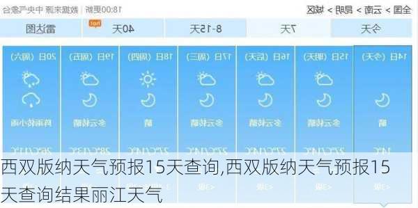 西双版纳天气预报15天查询,西双版纳天气预报15天查询结果丽江天气