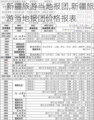 新疆旅游当地报团,新疆旅游当地报团价格报表