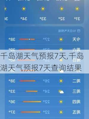 千岛湖天气预报7天,千岛湖天气预报7天查询结果