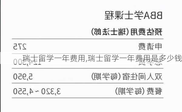 瑞士留学一年费用,瑞士留学一年费用是多少钱