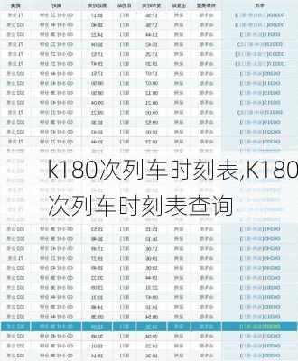 k180次列车时刻表,K180次列车时刻表查询