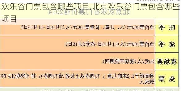 欢乐谷门票包含哪些项目,北京欢乐谷门票包含哪些项目