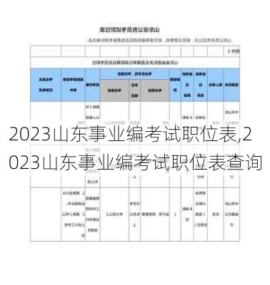 2023山东事业编考试职位表,2023山东事业编考试职位表查询