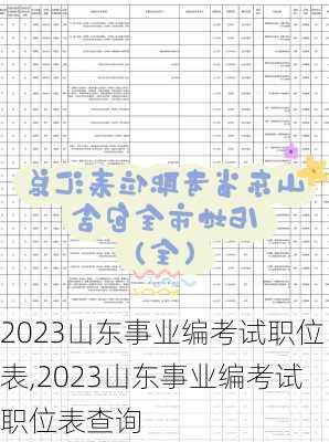 2023山东事业编考试职位表,2023山东事业编考试职位表查询