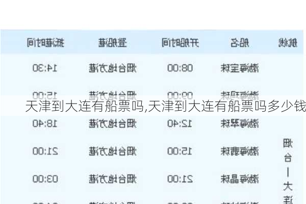 天津到大连有船票吗,天津到大连有船票吗多少钱
