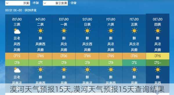 漠河天气预报15天,漠河天气预报15天查询结果