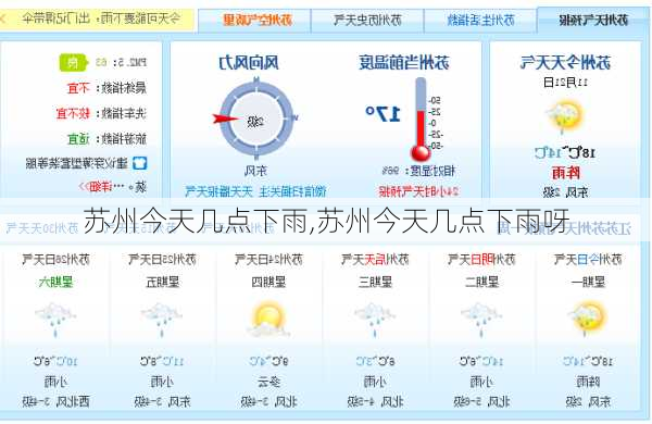 苏州今天几点下雨,苏州今天几点下雨呀