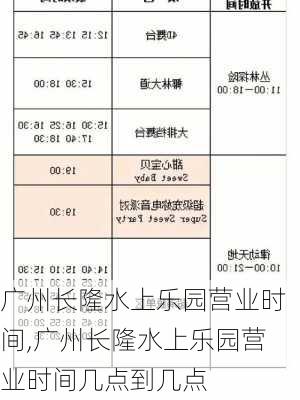 广州长隆水上乐园营业时间,广州长隆水上乐园营业时间几点到几点