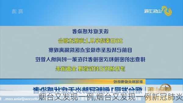 烟台又发现一例,烟台又发现一例新冠肺炎