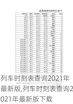 列车时刻表查询2021年最新版,列车时刻表查询2021年最新版下载