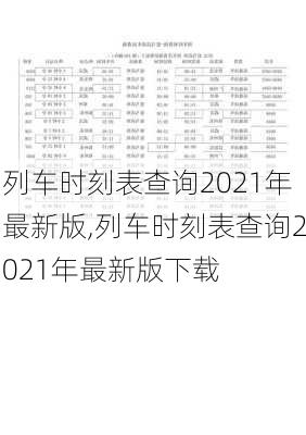 列车时刻表查询2021年最新版,列车时刻表查询2021年最新版下载