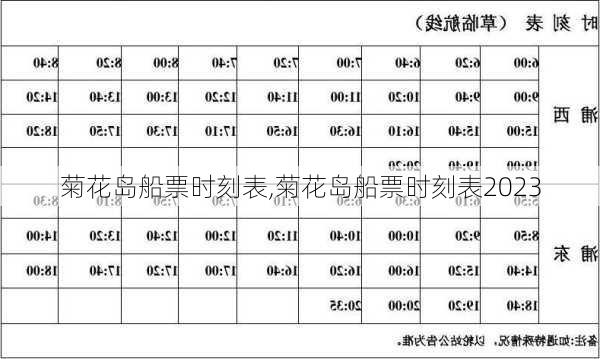 菊花岛船票时刻表,菊花岛船票时刻表2023