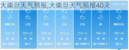 大柴旦天气预报,大柴旦天气预报40天