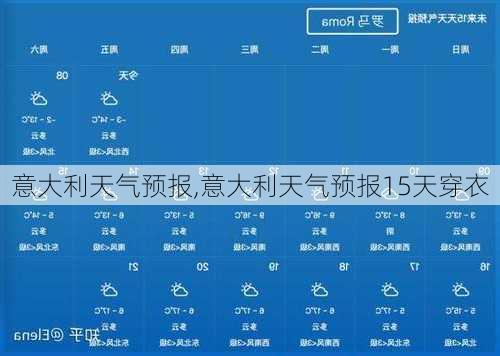 意大利天气预报,意大利天气预报15天穿衣