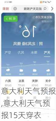 意大利天气预报,意大利天气预报15天穿衣