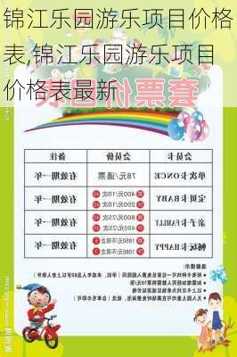 锦江乐园游乐项目价格表,锦江乐园游乐项目价格表最新