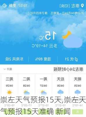 崇左天气预报15天,崇左天气预报15天准确 新闻