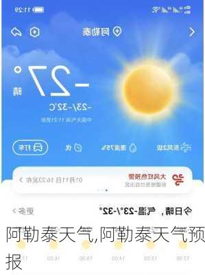 阿勒泰天气,阿勒泰天气预报