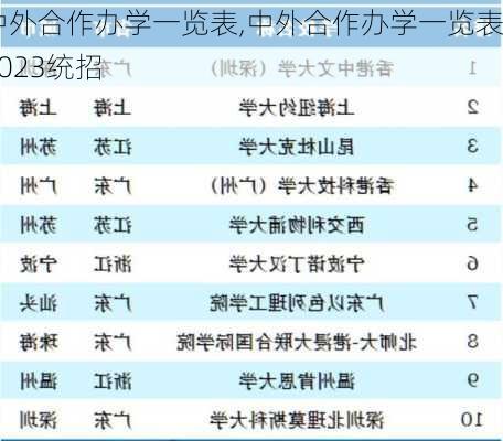 中外合作办学一览表,中外合作办学一览表2023统招