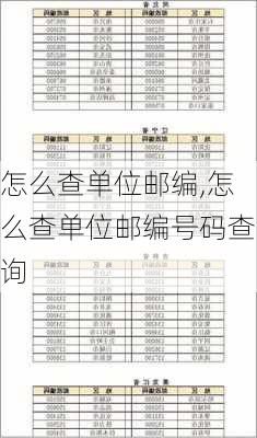 怎么查单位邮编,怎么查单位邮编号码查询