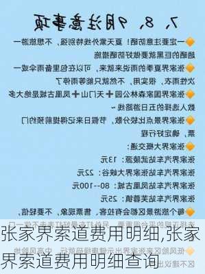 张家界索道费用明细,张家界索道费用明细查询