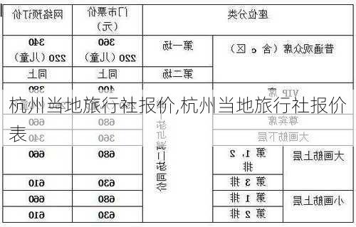 杭州当地旅行社报价,杭州当地旅行社报价表