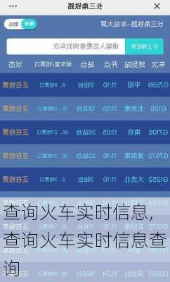 查询火车实时信息,查询火车实时信息查询