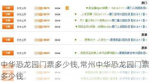 中华恐龙园门票多少钱,常州中华恐龙园门票多少钱