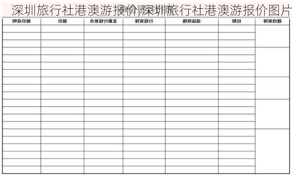 深圳旅行社港澳游报价,深圳旅行社港澳游报价图片