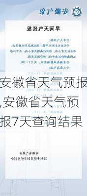 安徽省天气预报,安徽省天气预报7天查询结果