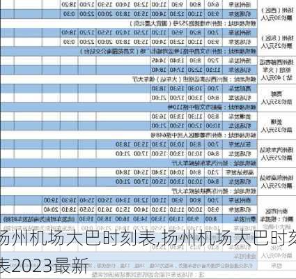 扬州机场大巴时刻表,扬州机场大巴时刻表2023最新