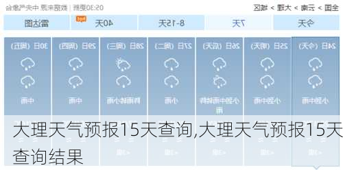 大理天气预报15天查询,大理天气预报15天查询结果