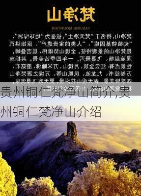 贵州铜仁梵净山简介,贵州铜仁梵净山介绍