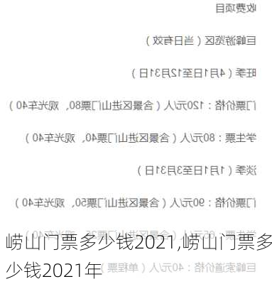 崂山门票多少钱2021,崂山门票多少钱2021年