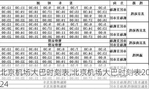 北京机场大巴时刻表,北京机场大巴时刻表2024