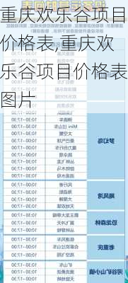 重庆欢乐谷项目价格表,重庆欢乐谷项目价格表图片