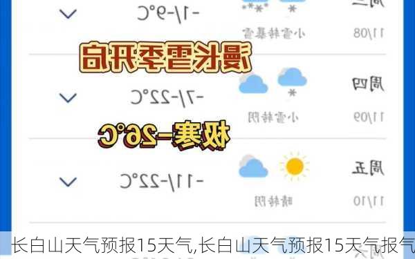 长白山天气预报15天气,长白山天气预报15天气报气