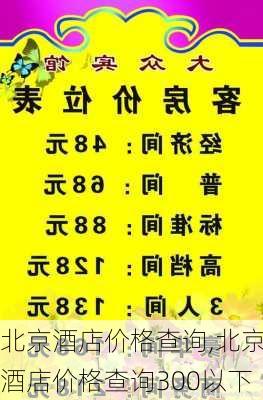 北京酒店价格查询,北京酒店价格查询300以下