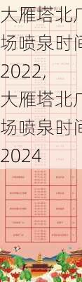 大雁塔北广场喷泉时间2022,大雁塔北广场喷泉时间2024