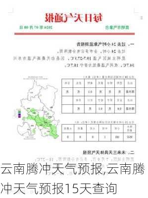 云南腾冲天气预报,云南腾冲天气预报15天查询