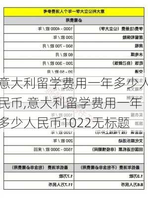 意大利留学费用一年多少人民币,意大利留学费用一年多少人民币1022无标题