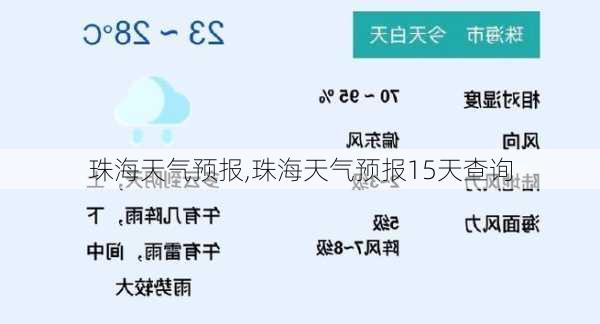 珠海天气预报,珠海天气预报15天查询