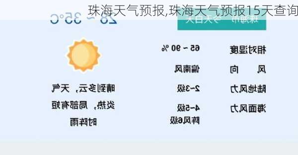 珠海天气预报,珠海天气预报15天查询