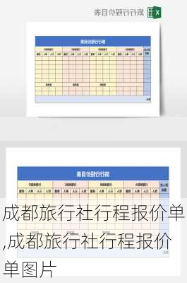 成都旅行社行程报价单,成都旅行社行程报价单图片