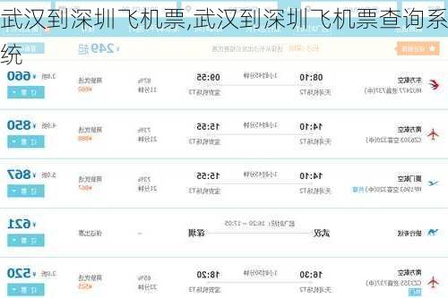 武汉到深圳飞机票,武汉到深圳飞机票查询系统
