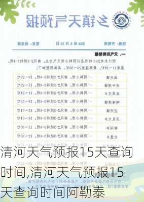 清河天气预报15天查询时间,清河天气预报15天查询时间阿勒泰