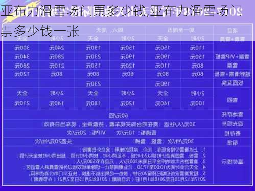 亚布力滑雪场门票多少钱,亚布力滑雪场门票多少钱一张