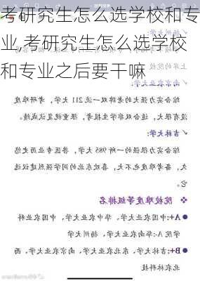 考研究生怎么选学校和专业,考研究生怎么选学校和专业之后要干嘛