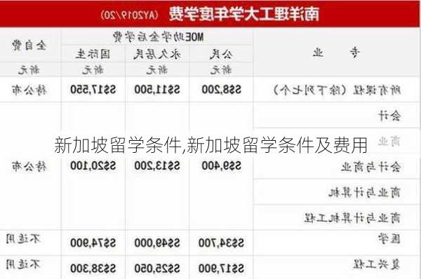 新加坡留学条件,新加坡留学条件及费用