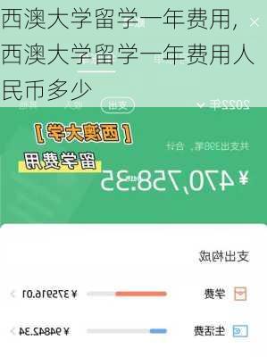 西澳大学留学一年费用,西澳大学留学一年费用人民币多少